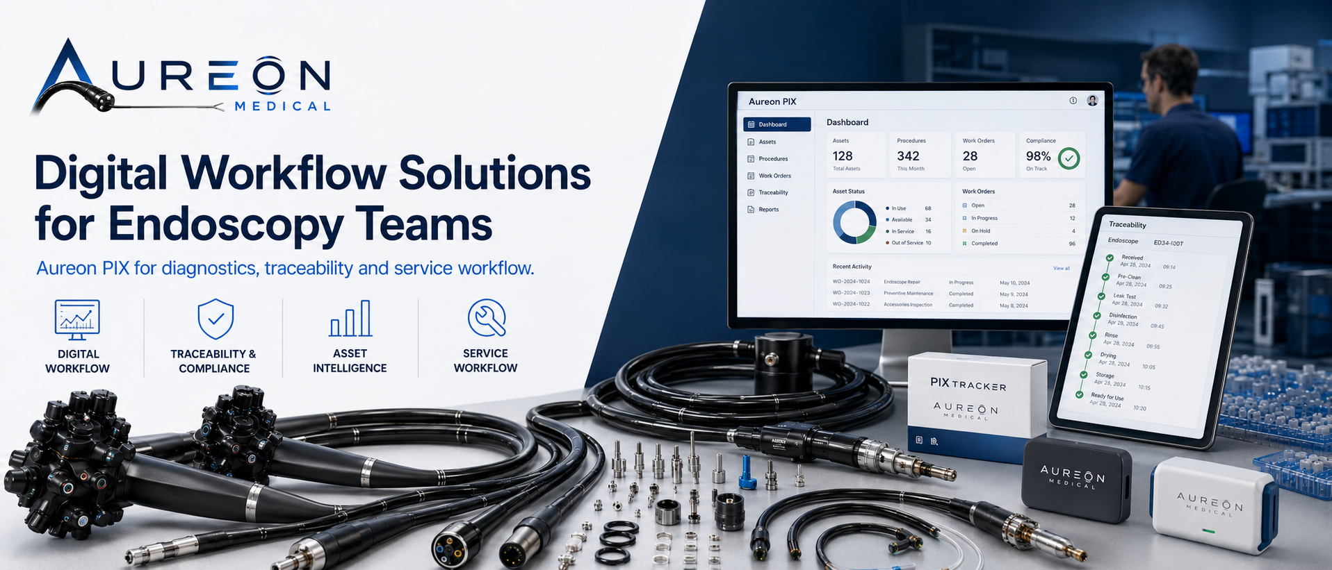 Aureon FIX repair support and ACI digital intelligence solutions for endoscopy teams