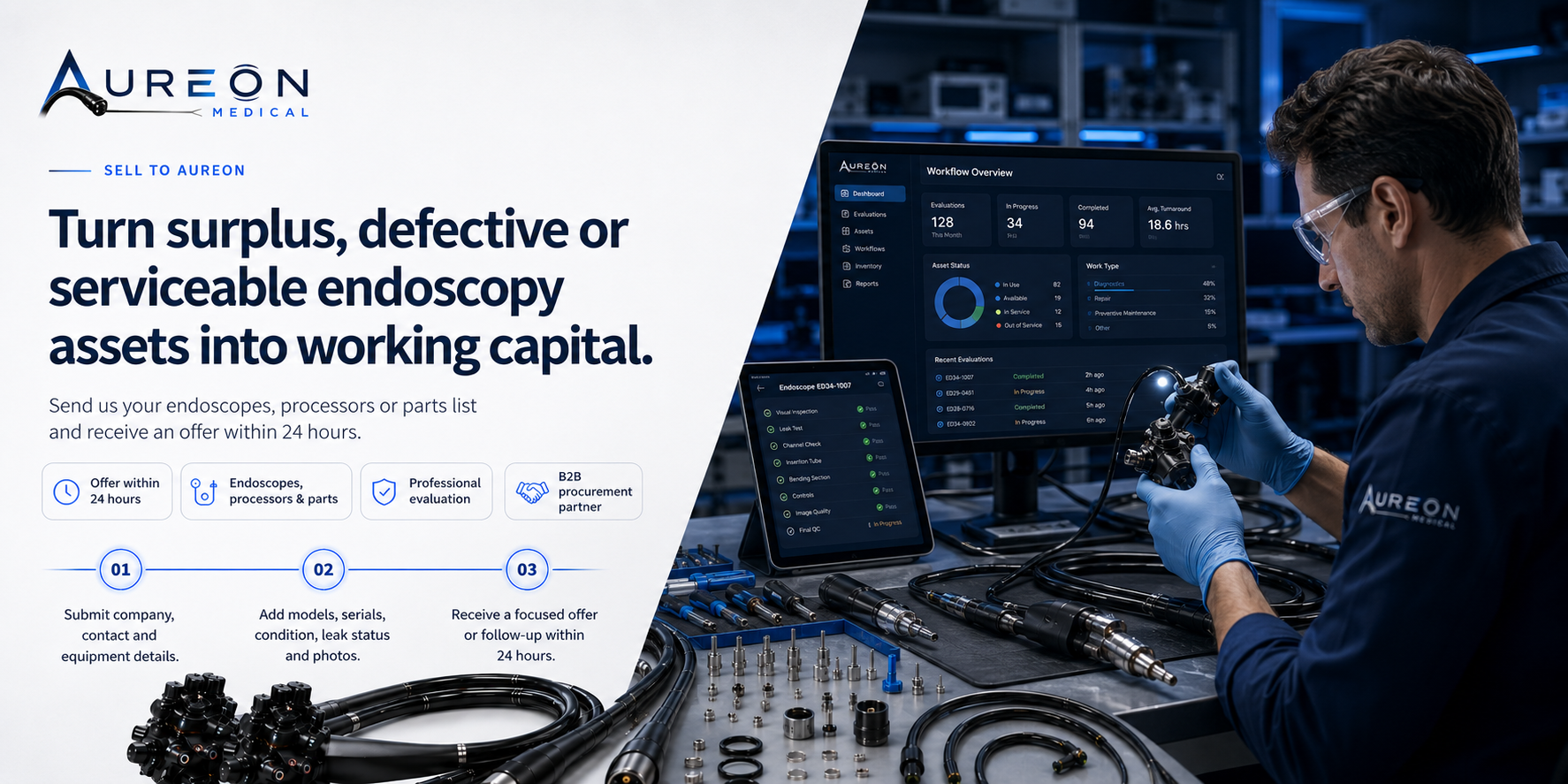 Sell to Aureon - endoscopy equipment procurement and evaluation
